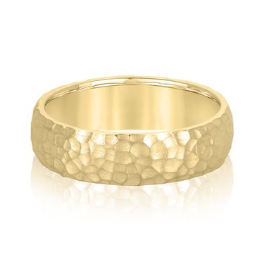 6mm Standard Weight Mens Band – Lab Diamond Men's Band in 18K Gold | Just Brilliant – close-up view