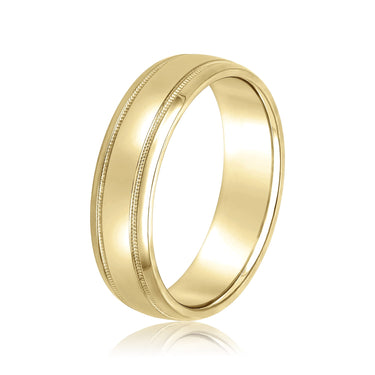 6mm Standard Weight Mens Band – Lab Diamond Men's Band in 18K Gold | Just Brilliant – lifestyle view