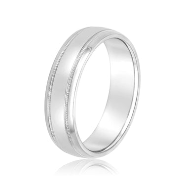 6mm Standard Weight Mens Band – Lab Diamond Men's Band in 18K Gold | Just Brilliant – detail view