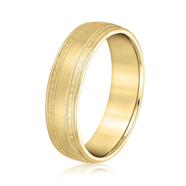 6mm Standard Weight Mens Band – Lab Diamond Men's Band in 18K Gold | Just Brilliant – lifestyle view