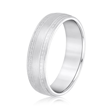6mm Standard Weight Mens Band – Lab Diamond Men's Band in 18K Gold | Just Brilliant – detail view