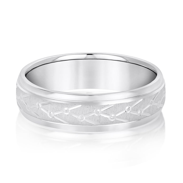 6mm Standard Weight Mens Band – Radiant Lab Diamond Men's Band in 18K Gold | Just Brilliant