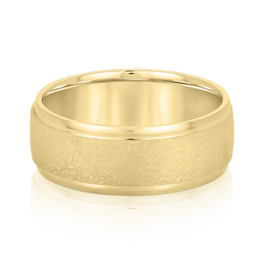 6mm Standard Weight Mens Band – Lab Diamond Men's Band in 18K Gold | Just Brilliant – close-up view