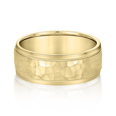 6mm Standard Weight Mens Band – Lab Diamond Men's Band in 18K Gold | Just Brilliant – close-up view