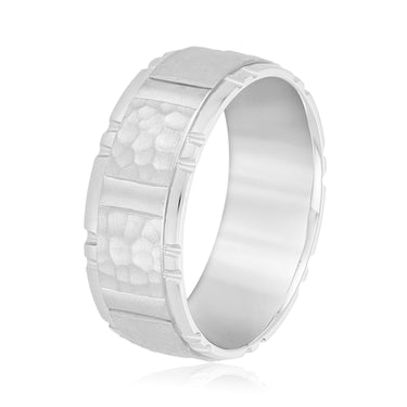 6mm Standard Weight Mens Band – Lab Diamond Men's Band in 18K Gold | Just Brilliant – detail view