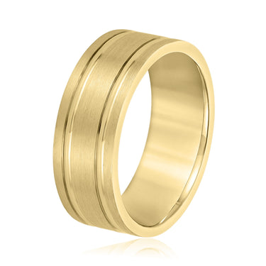6mm Standard Weight Mens Band – Lab Diamond Men's Band in 18K Gold | Just Brilliant – lifestyle view