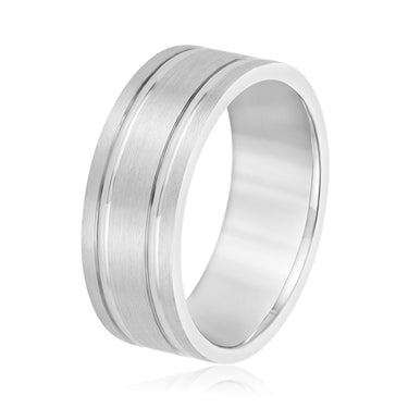 6mm Standard Weight Mens Band – Lab Diamond Men's Band in 18K Gold | Just Brilliant – detail view