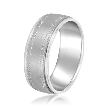6mm Standard Weight Mens Band – Lab Diamond Men's Band in 18K Gold | Just Brilliant – detail view