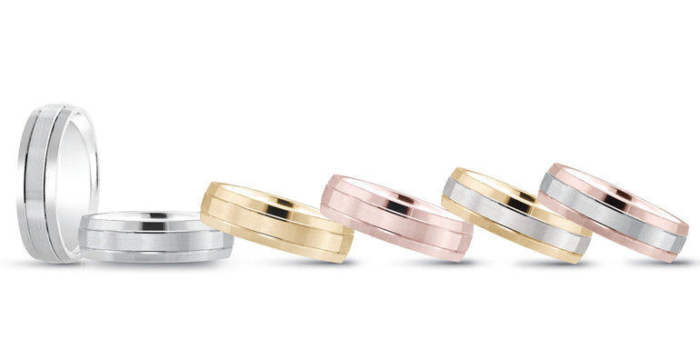 6mm Standard Weight Mens Band – Radiant Lab Diamond Men's Band in 18K Gold | Just Brilliant