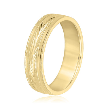 6mm Standard Weight Mens Band – Lab Diamond Men's Band in 18K Gold | Just Brilliant – lifestyle view