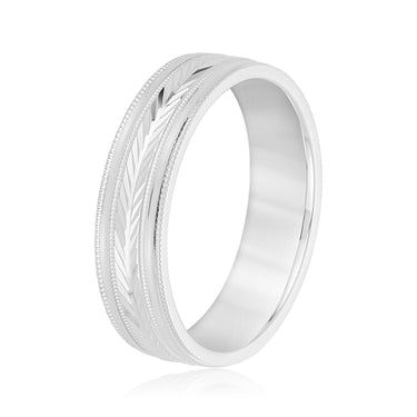 6mm Standard Weight Mens Band – Lab Diamond Men's Band in 18K Gold | Just Brilliant – detail view