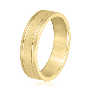 6mm Standard Weight Mens Band – Lab Diamond Men's Band in 18K Gold | Just Brilliant – lifestyle view