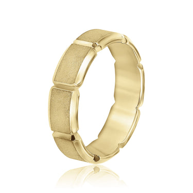6mm Standard Weight Mens Band – Lab Diamond Men's Band in 18K Gold | Just Brilliant – lifestyle view