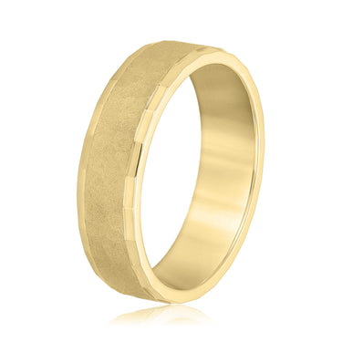 6mm Standard Weight Mens Band – Lab Diamond Men's Band in 18K Gold | Just Brilliant – lifestyle view