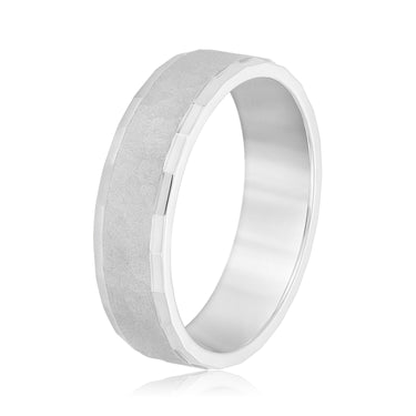 6mm Standard Weight Mens Band – Lab Diamond Men's Band in 18K Gold | Just Brilliant – detail view