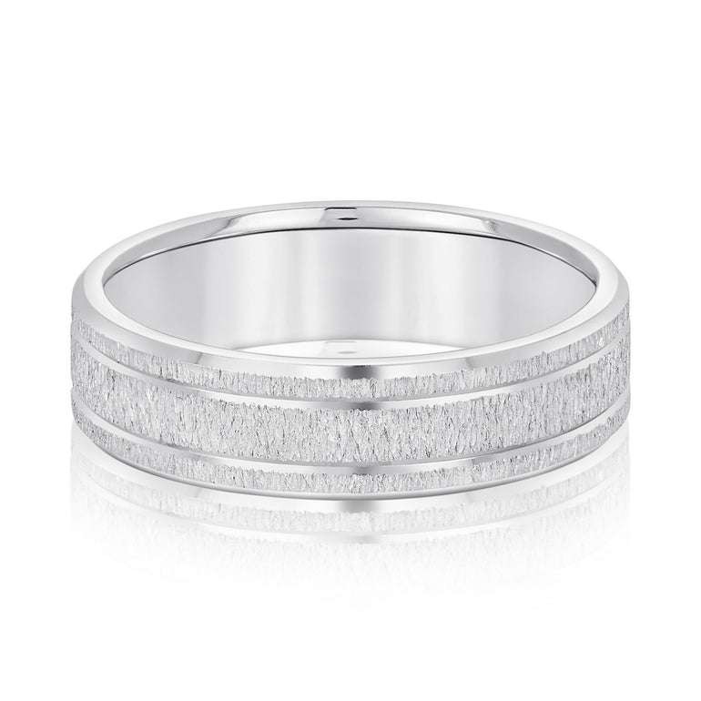 6mm Standard Weight Mens Band – Radiant Lab Diamond Men's Band in 18K Gold | Just Brilliant