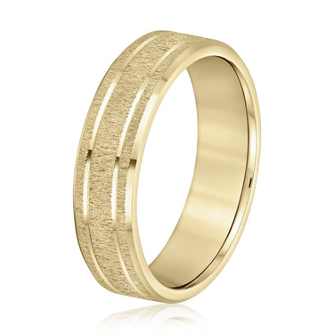 6mm Standard Weight Mens Band – Lab Diamond Men's Band in 18K Gold | Just Brilliant – lifestyle view