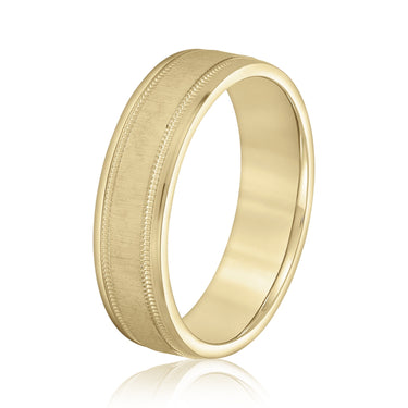 6mm Standard Weight Mens Band – Lab Diamond Men's Band in 18K Gold | Just Brilliant – lifestyle view
