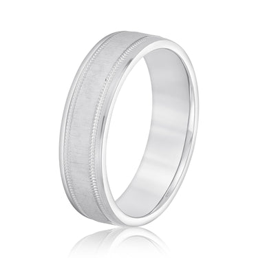 6mm Standard Weight Mens Band – Lab Diamond Men's Band in 18K Gold | Just Brilliant – detail view