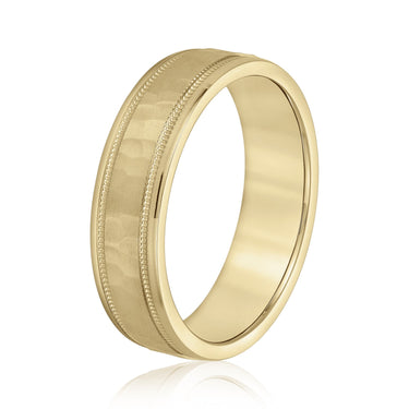 6mm Standard Weight Mens Band – Lab Diamond Men's Band in 18K Gold | Just Brilliant – lifestyle view