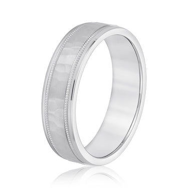 6mm Standard Weight Mens Band – Lab Diamond Men's Band in 18K Gold | Just Brilliant – detail view
