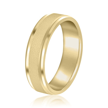 6mm Standard Weight Mens Band – Lab Diamond Men's Band in 18K Gold | Just Brilliant – lifestyle view