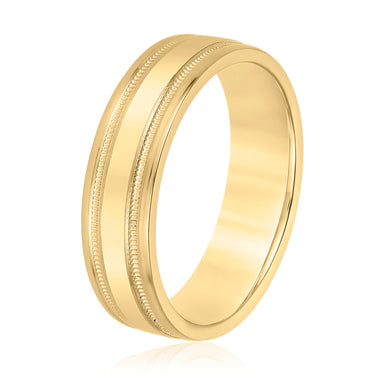 6mm Standard Weight Mens Band – Lab Diamond Men's Band in 18K Gold | Just Brilliant – lifestyle view