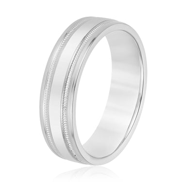 6mm Standard Weight Mens Band – Lab Diamond Men's Band in 18K Gold | Just Brilliant – detail view
