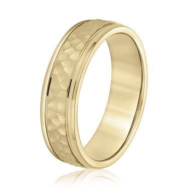 6mm Standard Weight Mens Band – Lab Diamond Men's Band in 18K Gold | Just Brilliant – lifestyle view
