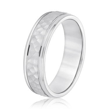 6mm Standard Weight Mens Band – Lab Diamond Men's Band in 18K Gold | Just Brilliant – detail view