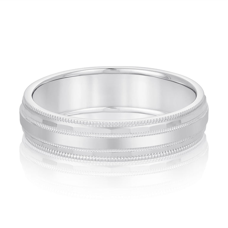6mm Standard Weight Mens Band – Radiant Lab Diamond Men's Band in 18K Gold | Just Brilliant