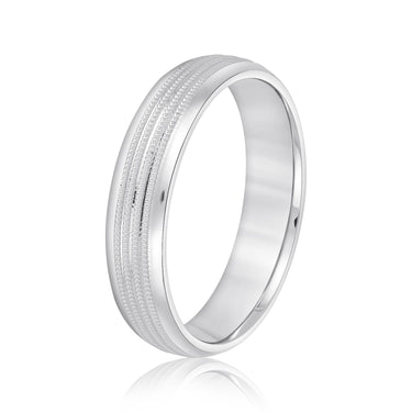6mm Standard Weight Mens Band – Lab Diamond Men's Band in 18K Gold | Just Brilliant – detail view