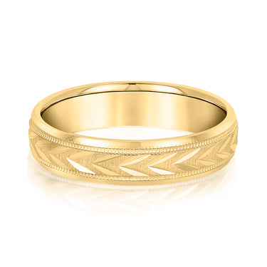 6mm Standard Weight Mens Band – Lab Diamond Men's Band in 18K Gold | Just Brilliant – close-up view