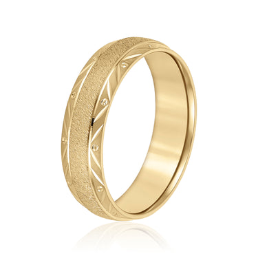 6mm Standard Weight Mens Band – Lab Diamond Men's Band in 18K Gold | Just Brilliant – lifestyle view