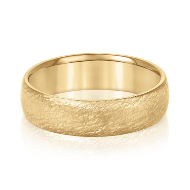 6mm Standard Weight Mens Band – Lab Diamond Men's Band in 18K Gold | Just Brilliant – close-up view
