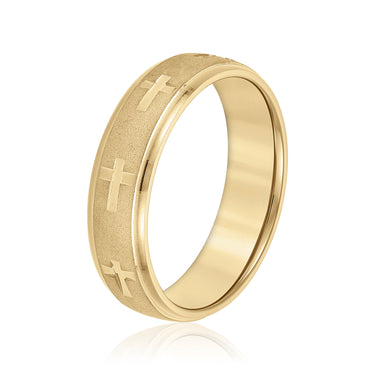 6mm Standard Weight Mens Band – Lab Diamond Men's Band in 18K Gold | Just Brilliant – lifestyle view
