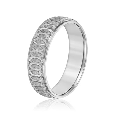 6mm Standard Weight Mens Band – Lab Diamond Men's Band in 18K Gold | Just Brilliant – detail view
