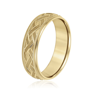 6mm Standard Weight Mens Band – Lab Diamond Men's Band in 18K Gold | Just Brilliant – lifestyle view