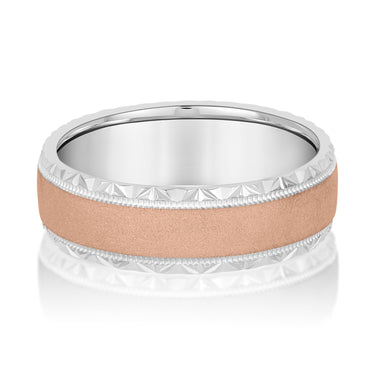 7mm Standard Weight Mens Band – Lab Diamond Men's Band in 18K Gold | Just Brilliant – side view