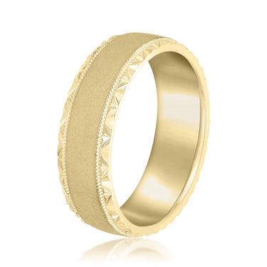 7mm Standard Weight Mens Band – Lab Diamond Men's Band in 18K Gold | Just Brilliant – lifestyle view