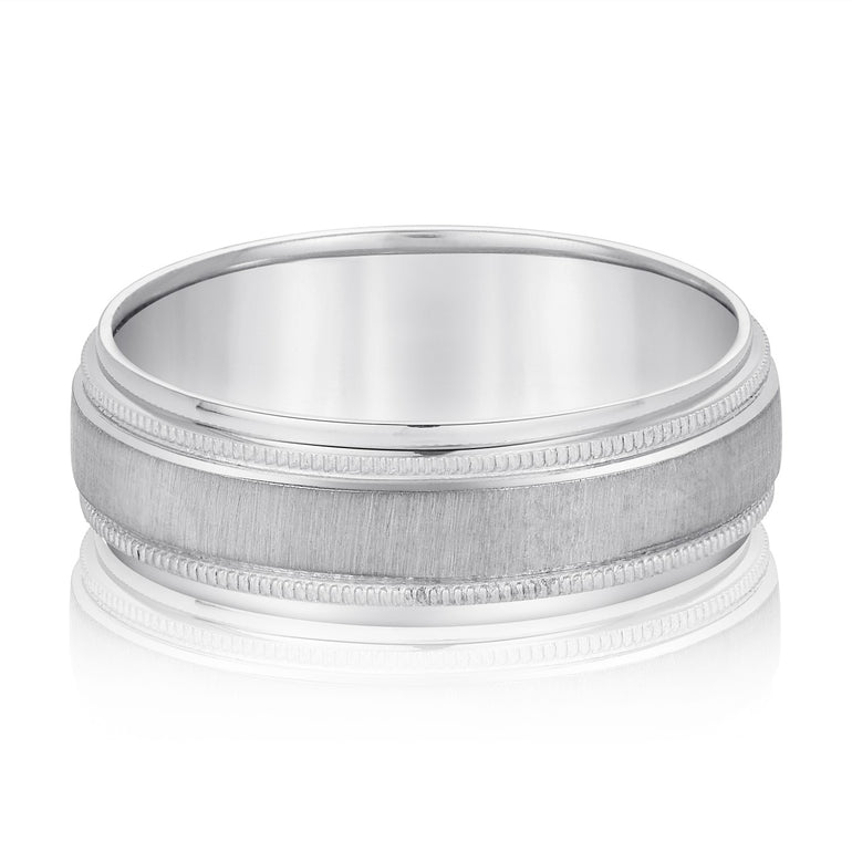 7mm Standard Weight Mens Band – Radiant Lab Diamond Men's Band in 18K Gold | Just Brilliant
