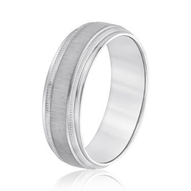 7mm Standard Weight Mens Band – Lab Diamond Men's Band in 18K Gold | Just Brilliant – detail view