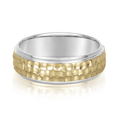 7mm Standard Weight Mens Band – Lab Diamond Men's Band in 18K Gold | Just Brilliant – side view