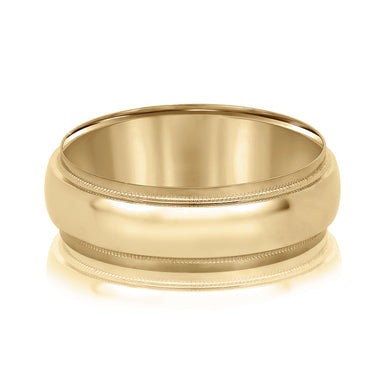 7mm Standard Weight Mens Band – Lab Diamond Men's Band in 18K Gold | Just Brilliant – close-up view