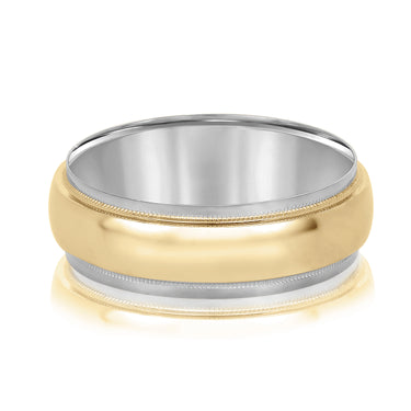 7mm Standard Weight Mens Band – Lab Diamond Men's Band in 18K Gold | Just Brilliant – side view