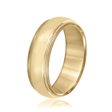 7mm Standard Weight Mens Band – Lab Diamond Men's Band in 18K Gold | Just Brilliant – lifestyle view
