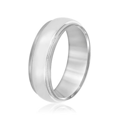 7mm Standard Weight Mens Band – Lab Diamond Men's Band in 18K Gold | Just Brilliant – detail view