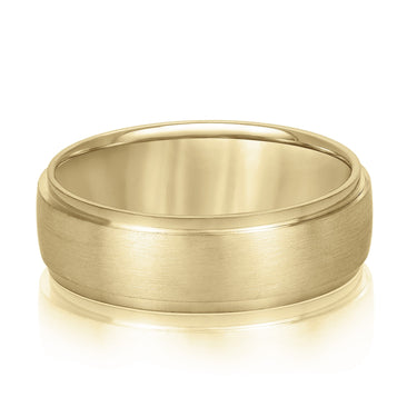 7mm Standard Weight Mens Band – Lab Diamond Men's Band in 18K Gold | Just Brilliant – close-up view