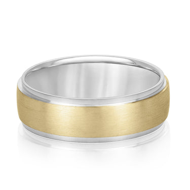 7mm Standard Weight Mens Band – Lab Diamond Men's Band in 18K Gold | Just Brilliant – side view