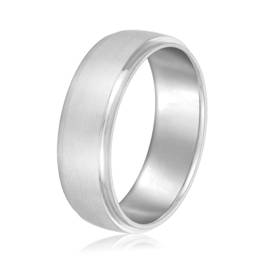 7mm Standard Weight Mens Band – Lab Diamond Men's Band in 18K Gold | Just Brilliant – detail view